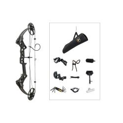 Kit Arc &agrave; poulie Topoint M1 Beginner RH Noir 19-30 pouces 20-70 lbs