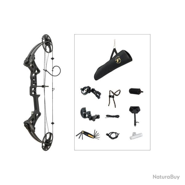 Kit Arc � poulie Topoint M1 Beginner RH Noir 19-30 pouces 20-70 lbs