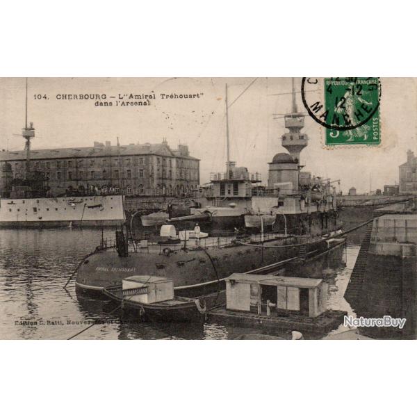 Carte postale ancienne Cherbourg navire L'Amiral Tr�houart -N�8915