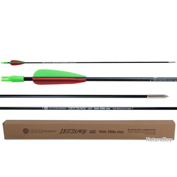 Lot de 25 fl�ches Core Leisure 5mm en fibre de verre 20 lbs 30"