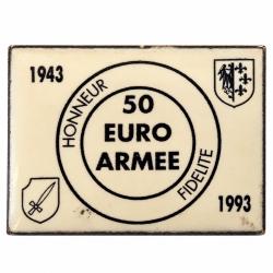 Insigne Comm&eacute;moration 50 Euro Arm&eacute;e 25x20 mm France