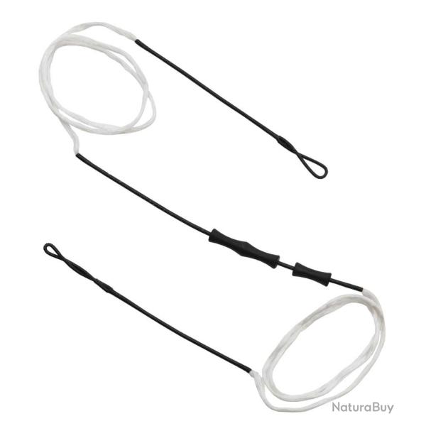 Corde � arc recurve Core en Dacron avec protection des doigts - Blanc 66/12