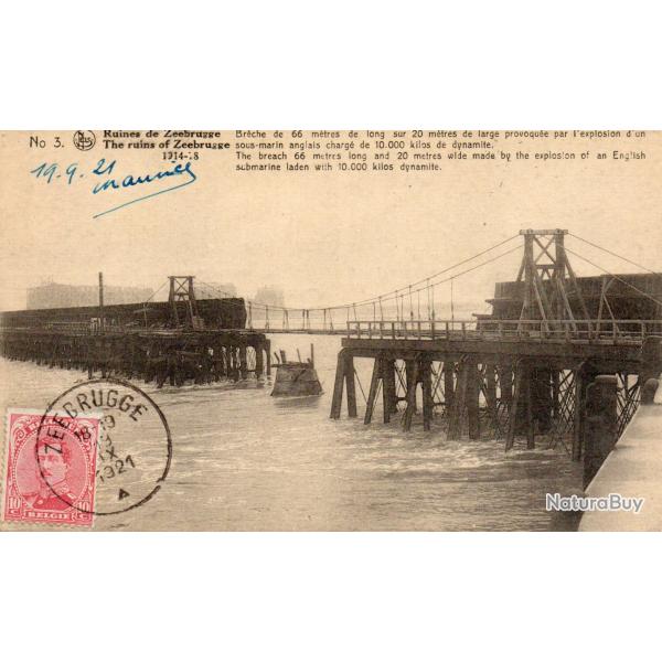 Carte postale ancienne - Ruines de Zeebrugge 1914-18 -N�8917