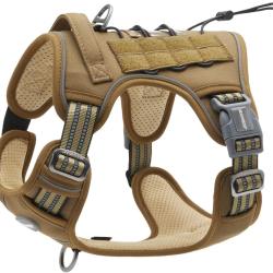 Harnais Tactique Chien  Anti Traction MOLLE R&eacute;fl&eacute;chissant R&eacute;glable Chasse Outdoor