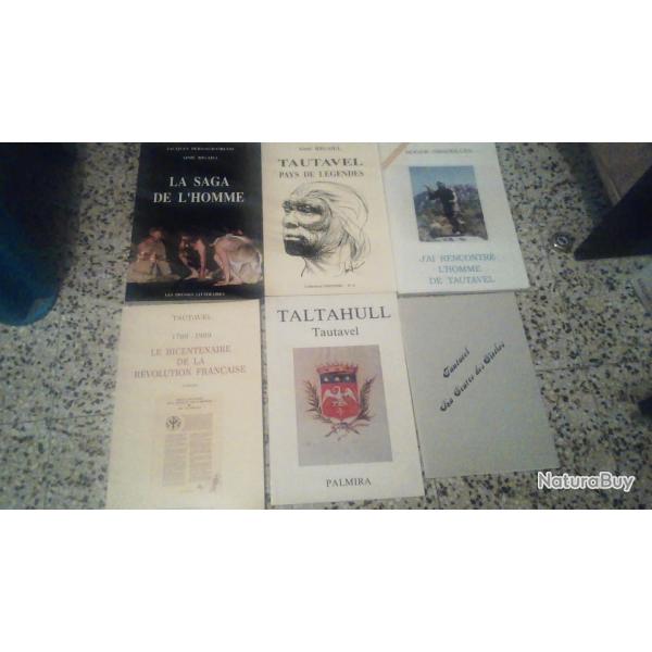 lot de 5 livres sur TAUTAVEL ( site pr�historique )