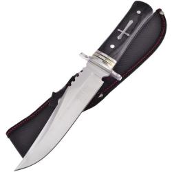 Couteau Frost Cutlery Sharps Cross Bowie Pakkawood Lame Inox Manche Pakkawood &Eacute;tui Nylon FSHP008