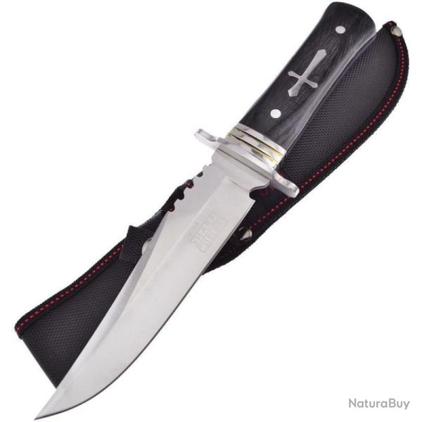 Couteau Frost Cutlery Sharps Cross Bowie Pakkawood Lame Inox Manche Pakkawood �tui Nylon FSHP008