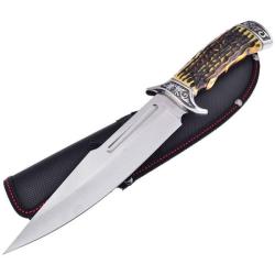 Couteau Frost Cutlery Sharps Bowie Imitation Stag Lame Acier Inox Manche Imitation Cerf FSHP001