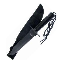 Couteau Frost Cutlery Survival Knife Black Sawback Lame Acier Inox Manche Aluminium FHK6080145B