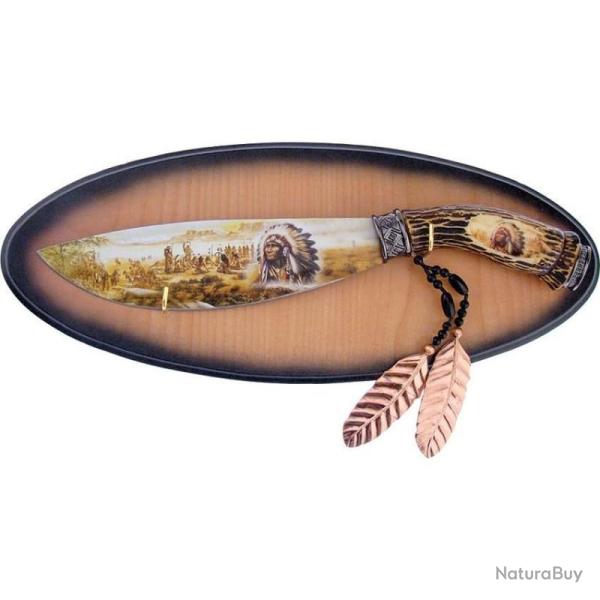 Couteau Frost Cutlery Native American Fixed Blade Lame Acier Inox Manche Imitation Cerf FHK0239I