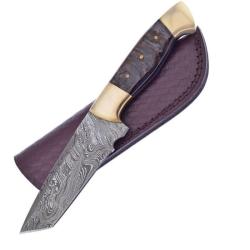 Couteau Frost Cutlery Valley Forge Damascus Tanto Rams Horn Lame Acier Damas Manche Corne FVFD111RH