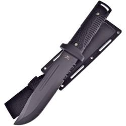 Couteau Frost Cutlery Tac Xtreme Fixed Blade Serrated Lame Acier Inox Manche Caoutchouc FTX4663BLK