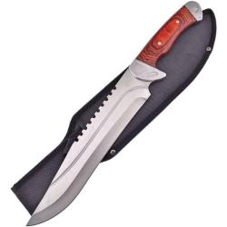 Couteau Frost Cutlery Combat Bowie Pakkawood Lame Inox Manche Pakkawood &Eacute;tui Nylon Noir FTR1083