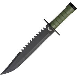 Couteau Frost Cutlery Survival Scout II Sawback Lame Acier Inox Manche Caoutchouc FTDH253160C