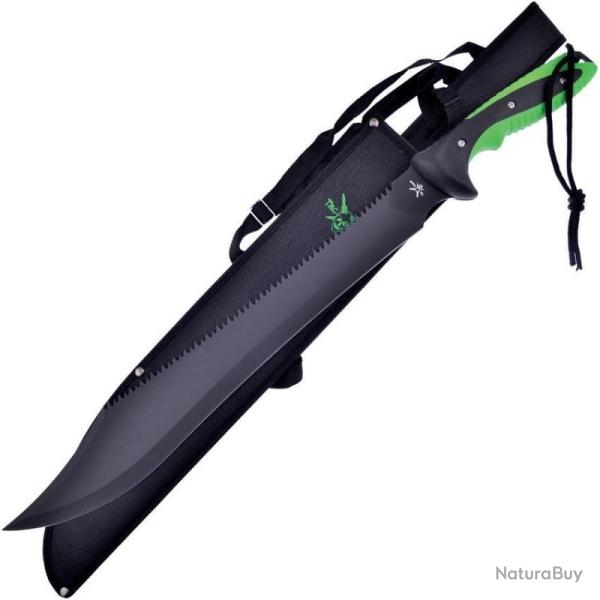 Couteau Frost Cutlery Tac Xtreme Machete Green Black Lame Acier Inox Manche Caoutchouc FTA051BG