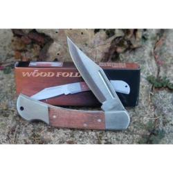 Lot de 3 Couteau Rite Edge Lockback Style Buck Lame Clip Point 3Cr13 Manche Bois Marron CN211164