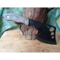 Hachette Hache Tomahawk Lame Acier Inox Manche Bois Etui Nylon CN211395