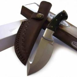 Couteau Lame Fixe Guthook Rite Edge Manche Corne de Buffle Lame Acier Inox Etui Cuir PA8022HN