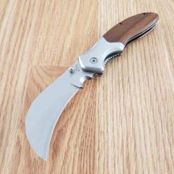 Lot de 3 Couteau Serpette Hawkbill Lame Acier 3Cr13 Manche Bois Liner Lock Clip de poche CN211637