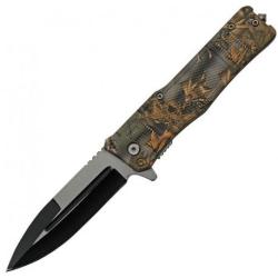 Lot de 10 Couteaux Tactical Camo A/O Abs Handle Stainless Blade Linerlock CN300513CM