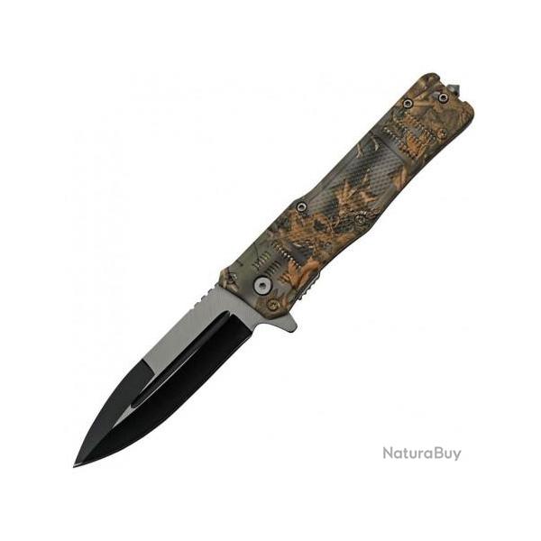 Lot de 10 Couteaux Tactical Camo A/O Abs Handle Stainless Blade Linerlock CN300513CM