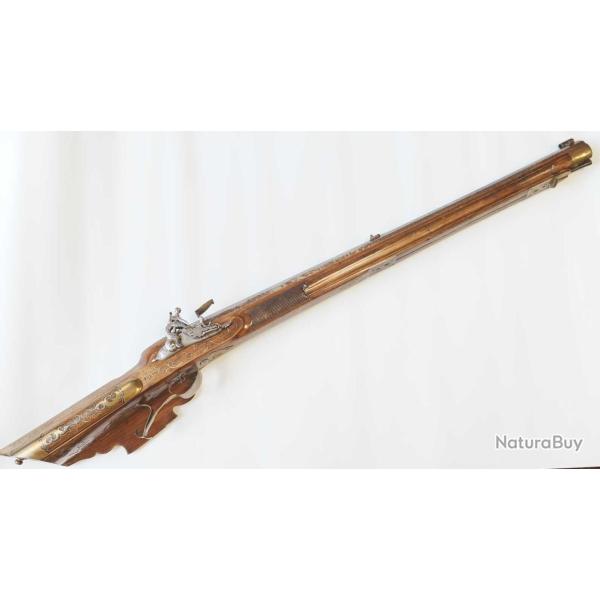 IMPOSANTE PRESTIGIEUSE ARQUEBUSE DE CHASSE D'APPARAT � SILEX SIGN�E JOHANNES POPIC � BRESLAU/ WROCLA
