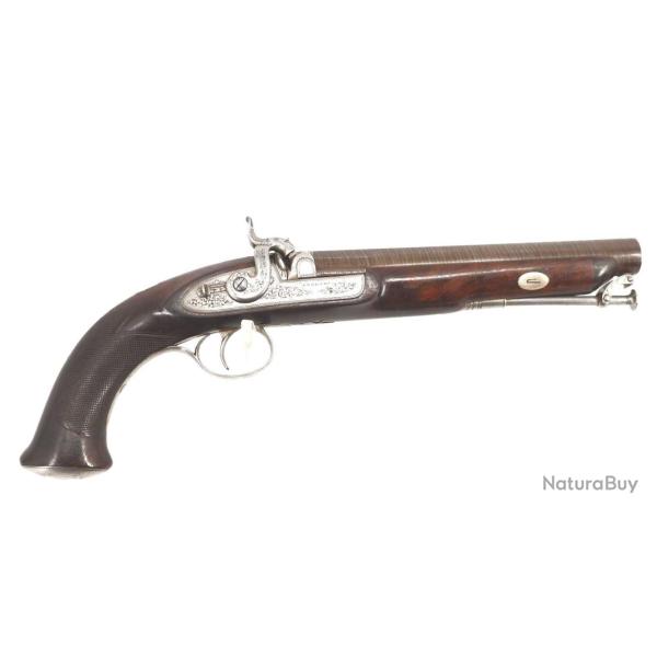PISTOLET DE TIR BRITANNIQUE ANDREWS BENJAMIN 1821-1826 ROS-ON-WYE HEREFORD - GB XIX� CALIBRE 17,6mm 