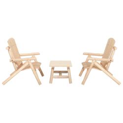 Ensemble de salon, 3 pi&egrave;ces, bois massif d'&eacute;pic&eacute;a, pour le jardin