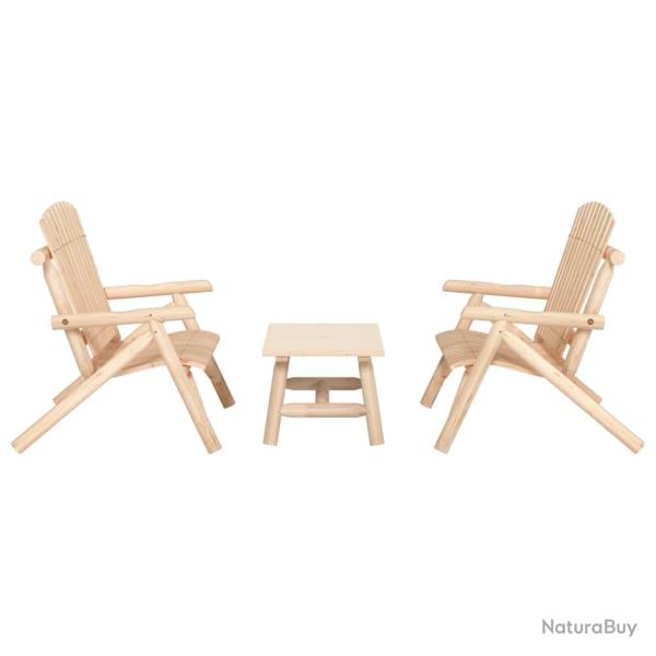 Ensemble de salon, 3 pi�ces, bois massif d'�pic�a, pour le jardin