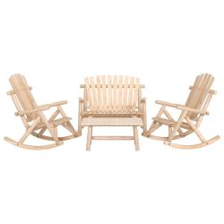 Ensemble de salon, 4 pi&egrave;ces, bois massif d'&eacute;pic&eacute;a, pour le jardin