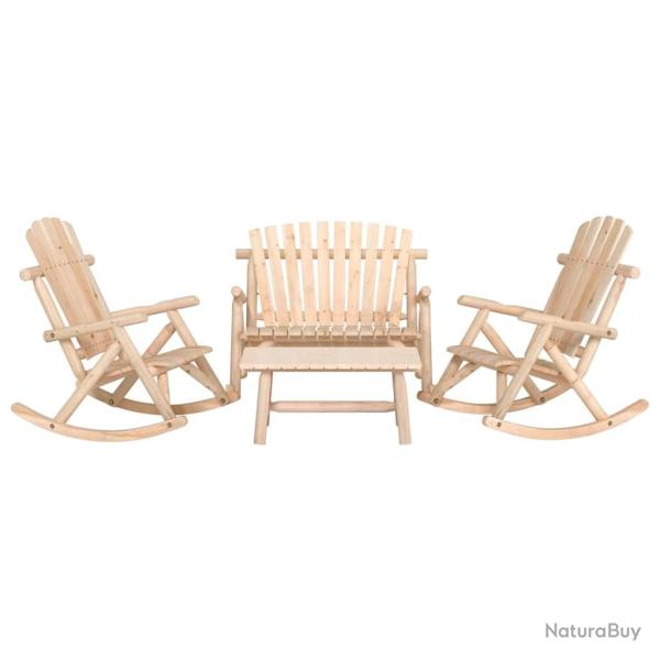 Ensemble de salon, 4 pi�ces, bois massif d'�pic�a, pour le jardin
