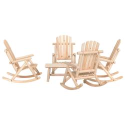 Ensemble de salon, 5 pi&egrave;ces, bois massif d'&eacute;pic&eacute;a, pour le jardin