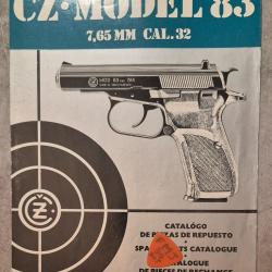 Notice pour pistolet CZ model 83