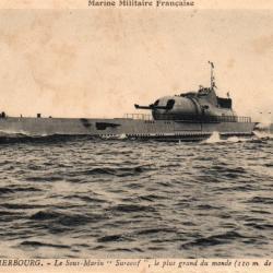 Carte postale ancienne - Sous-marin Surcouf &agrave; Cherbourg -N&deg;8918