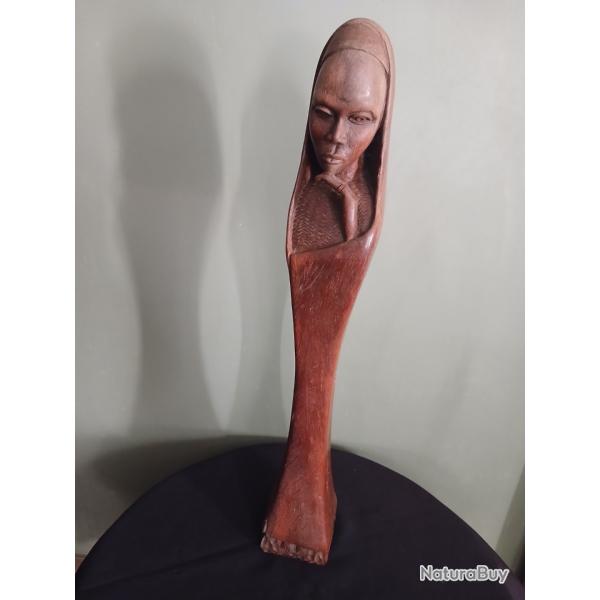 sculpture anthropomorphe vintage en bois exotique massif  ( 1950-1970)