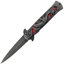 Couteau S-TEC Dragon T277280RD Lame Acier Inox Manche Aluminium Rouge Linerlock A/O STT277280RD