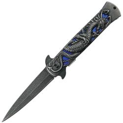 Couteau S-TEC Dragon T277280BL Lame Acier Inox Manche Aluminium Bleu Linerlock A/O STT277280BL