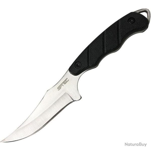 Couteau Fixe S-TEC T25139 Lame Acier Inox Manche G10 Noir �tui Nylon STT25139