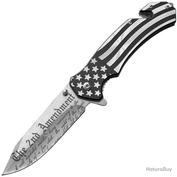 Couteau ElitEdge 2nd Lame Acier 440C Manche Acier inoxydable Linerlock EE10A144SFC