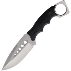 Couteau Fixe ElitEdge Tactique Lame Acier 420C Satin&eacute;e Manche Synth&eacute;tique &Eacute;tui EE20677SL