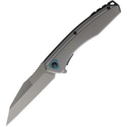 Couteau Pliant ElitEdge A/O Lame Acier 420 Titane Manche Inox Gris EE10A82HGY
