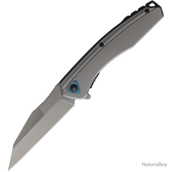 Couteau Pliant ElitEdge A/O Lame Acier 420 Titane Manche Inox Gris EE10A82HGY