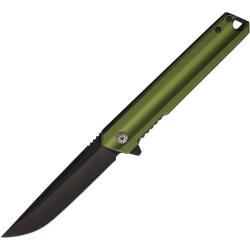Couteau Pliant ElitEdge A/O Lame Acier 420C Noir Manche Alu Vert EE10A115GN