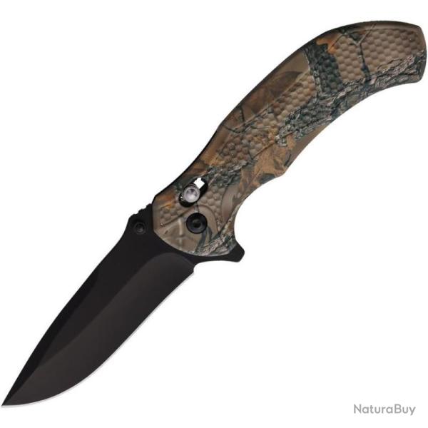 Couteau Pliant ElitEdge A/O Crossbar Lock Lame Acier 420C Manche ABS Camo EE10A110CA