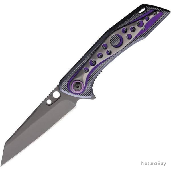 Couteau Pliant ElitEdge A/O Lame Acier Titane Manche Alu Violet EE10A109BPE