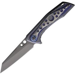 Couteau Pliant ElitEdge A/O Lame Wharncliffe Manche Alu Bleu EE10A109BBL