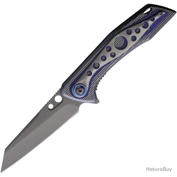 Couteau Pliant ElitEdge A/O Lame Wharncliffe Manche Alu Bleu EE10A109BBL