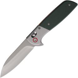 Couteau Pliant ElitEdge A/O Crossbar Lock Lame Acier 420C Manche Alu Vert EE10A107GN