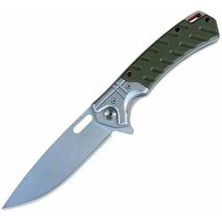 Couteau Pliant ElitEdge Lame Acier 440C Drop Point Satin Manche G10 Vert Liner Lock EE10B032GN