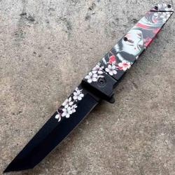 Couteau Pliant ElitEdge A/O Flower Maiko Lame Acier 420C Manche ABS Linerlock EE10A102MKW